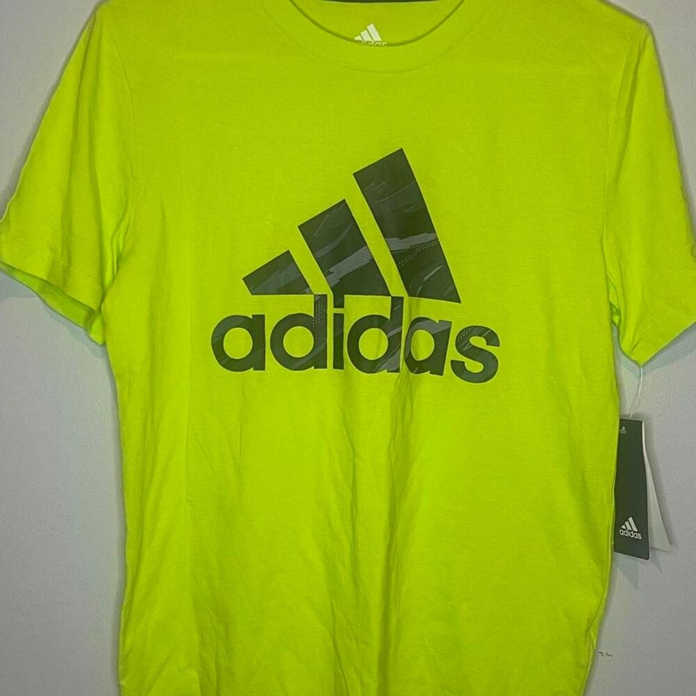 Adidas Boy's Green and Yellow T-shirt